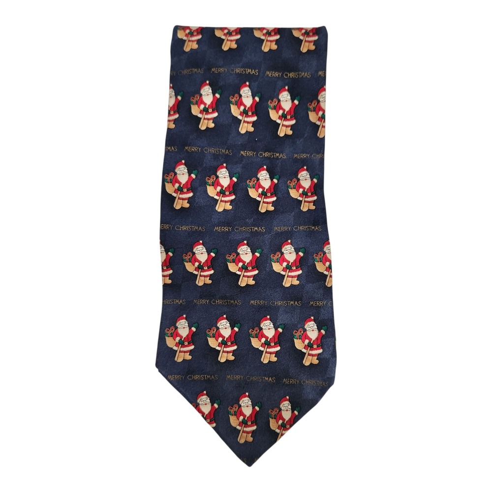 Holiday Traditions Santa Necktie All‎ Silk USA Made Christmas Tie
